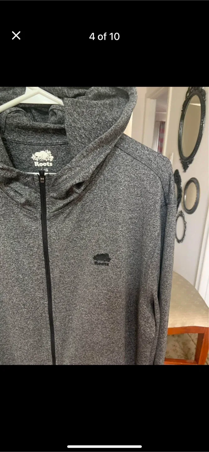 Roots Gray Full Zip Hoodie - Size LG image indicator(3)