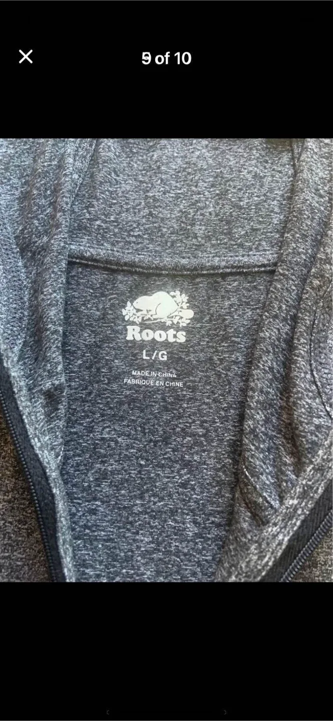 Roots Gray Full Zip Hoodie - Size LG image indicator(7)