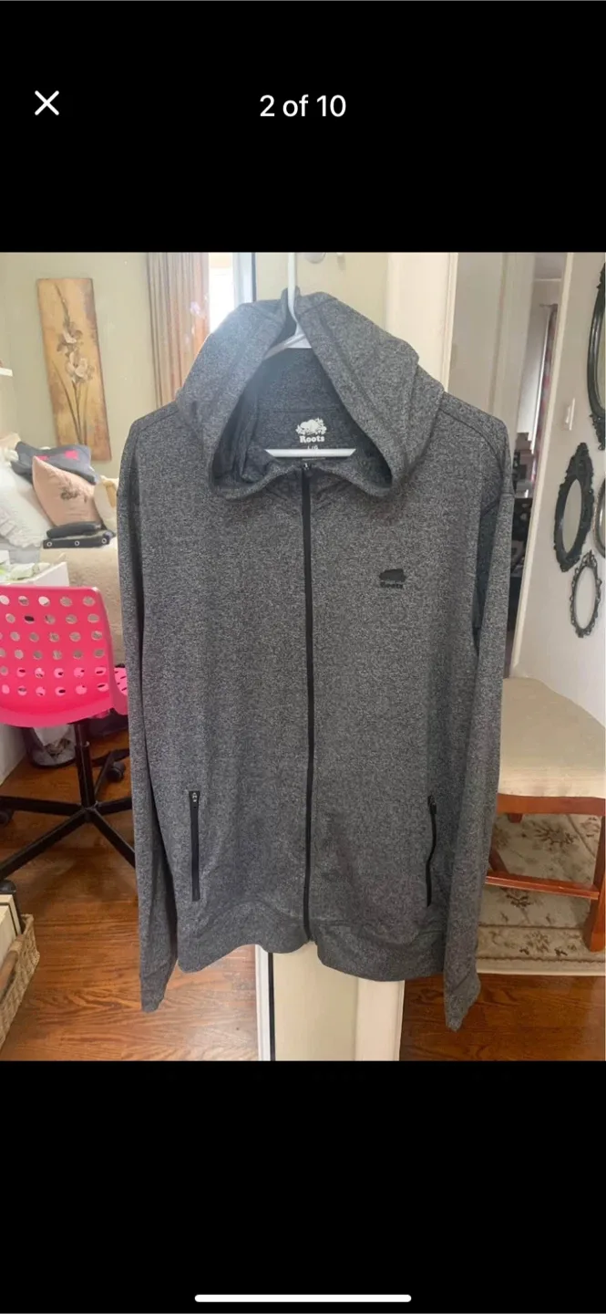 Roots Gray Full Zip Hoodie - Size LG image indicator(10)