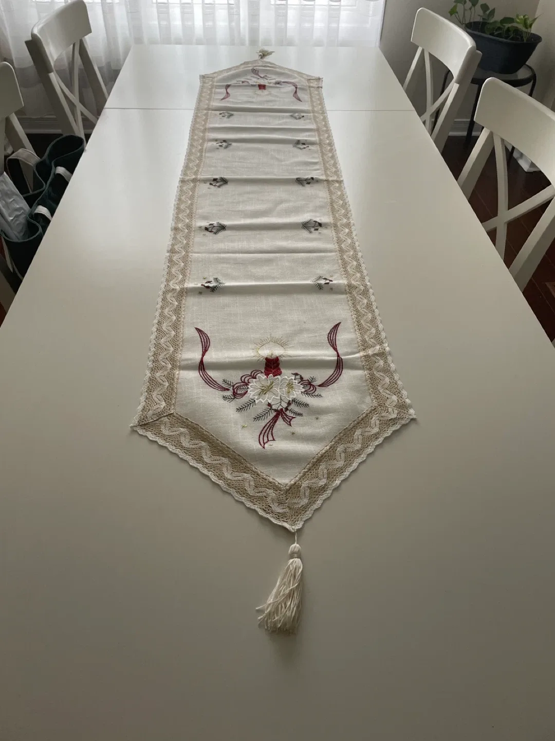 Embroidered Christmas Table Runner