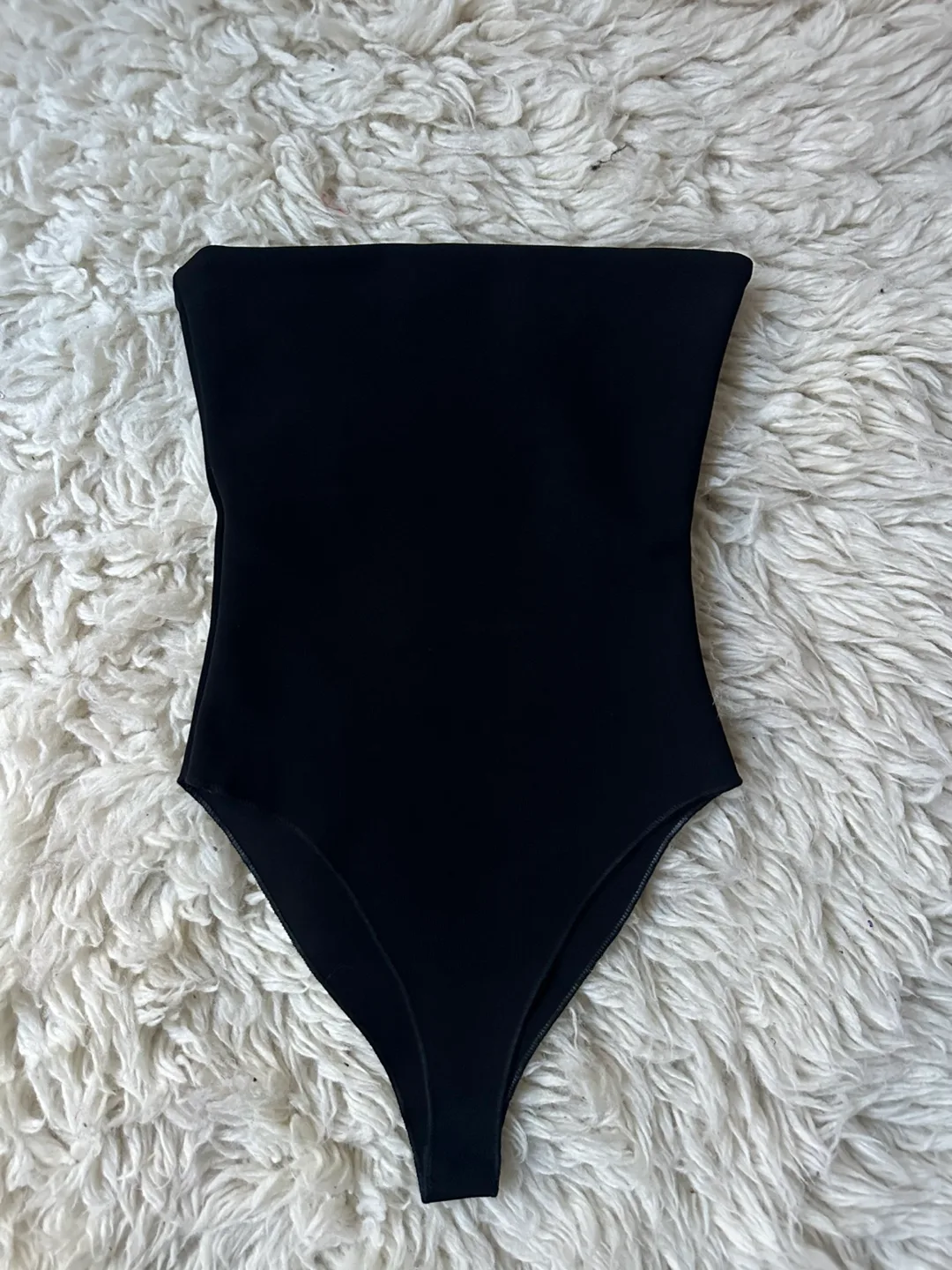 Zara Black Ribbed Strapless Bodysuit Size Small NEW