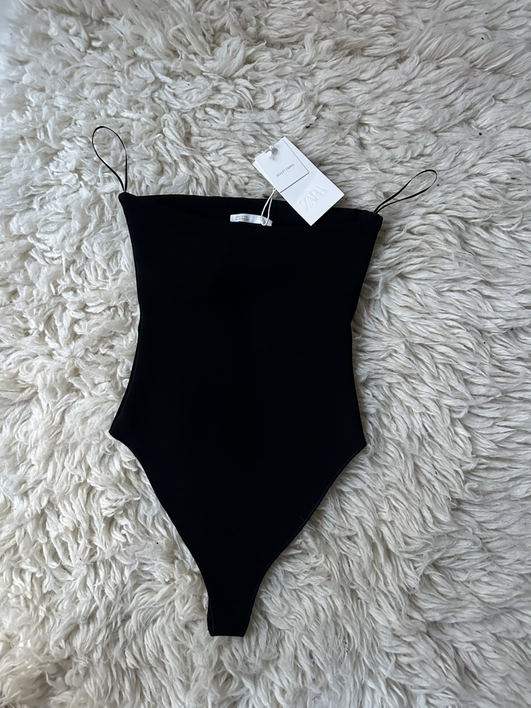 Zara Black Ribbed Strapless Bodysuit Size Small NEW - photo 2