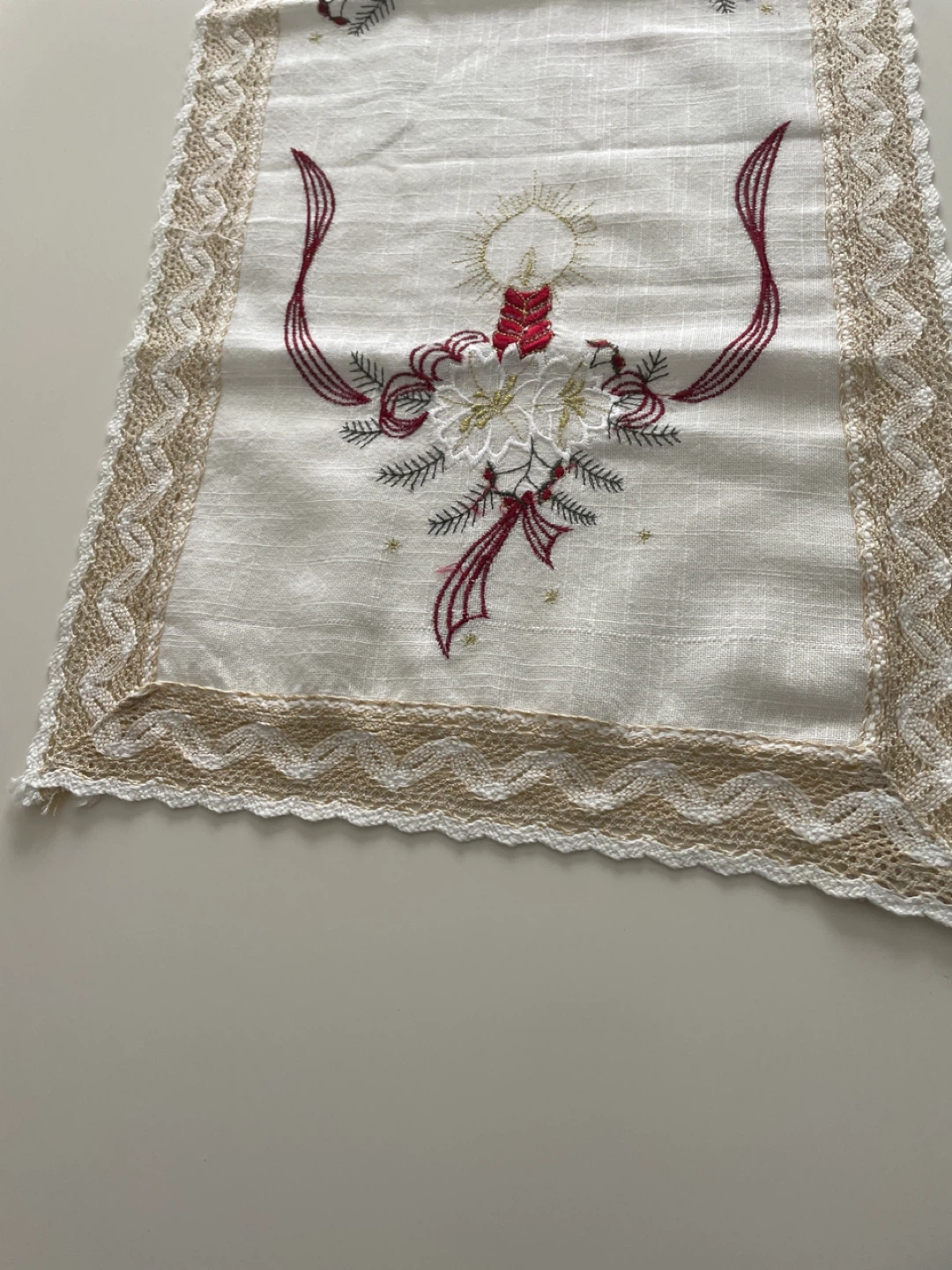 Embroidered Christmas Table Runner - photo 3