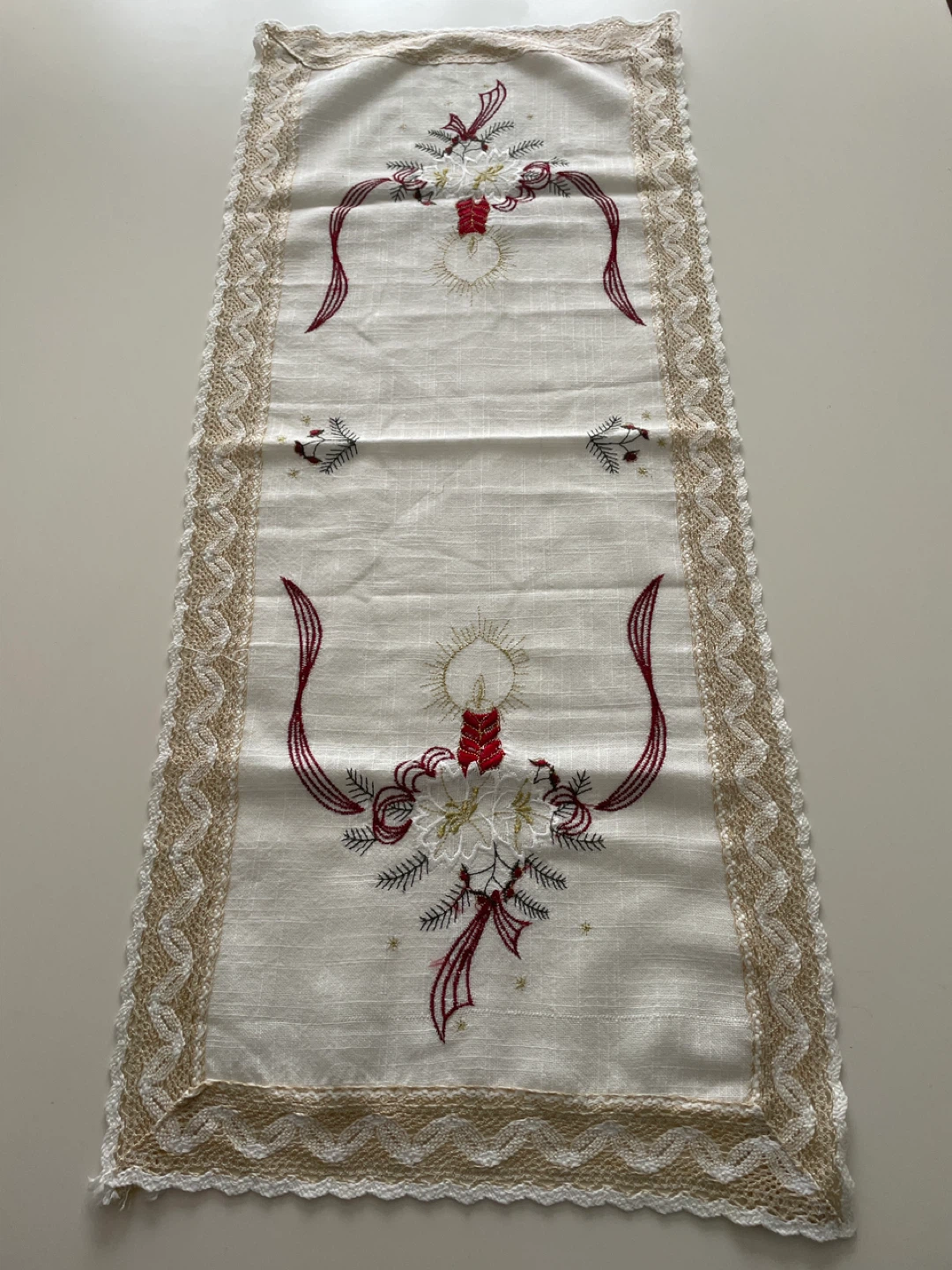 Embroidered Christmas Table Runner