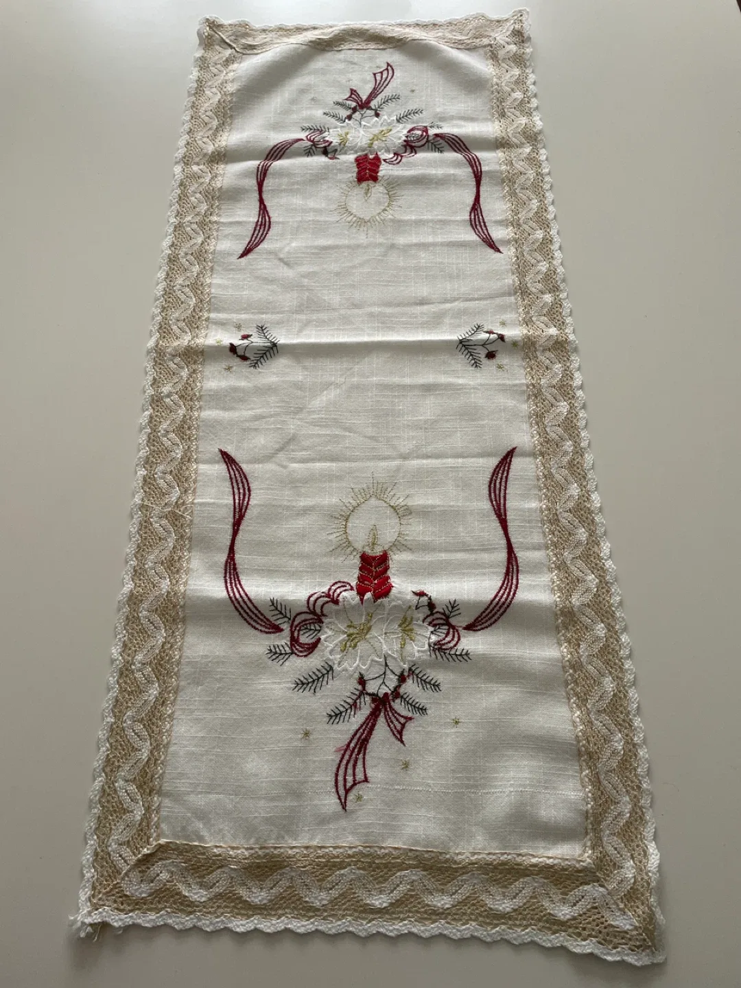 Embroidered Christmas Table Runner