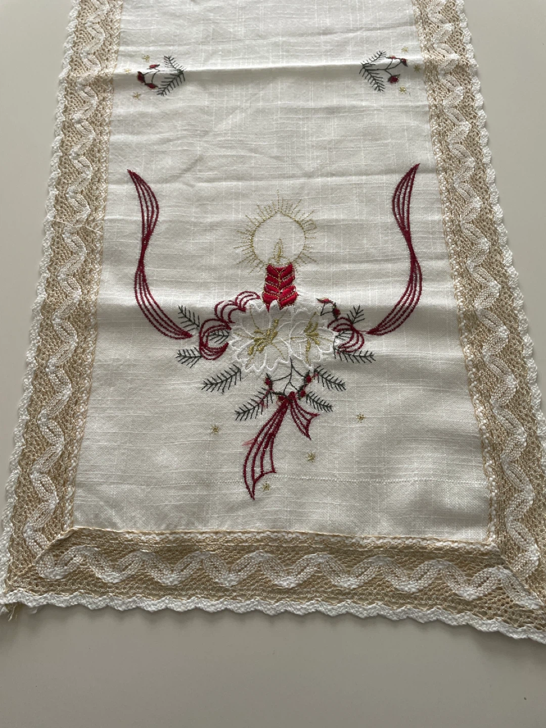 Embroidered Christmas Table Runner - photo 2