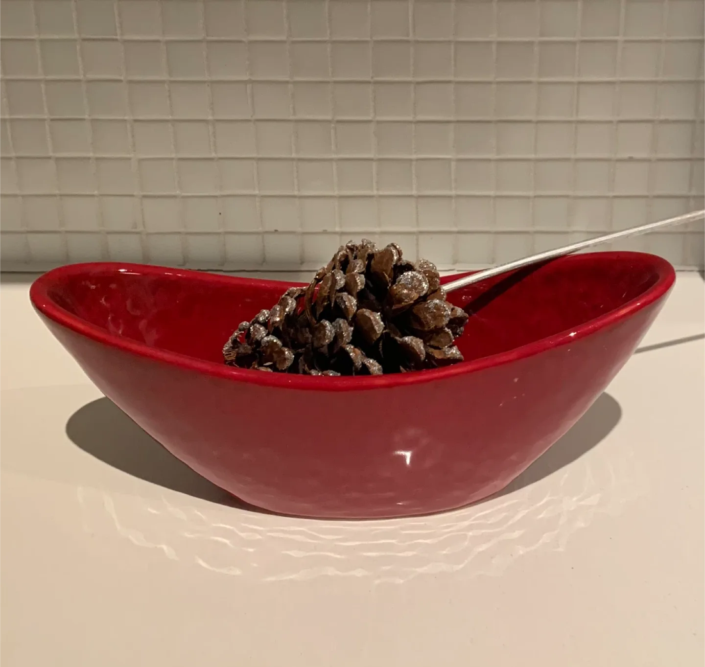 🎄”Abbott” Red Decorative Bowl #Cleanout