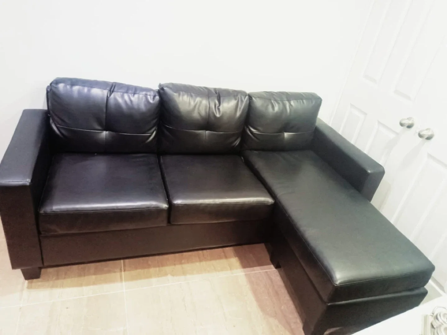 Black Leather Sectional Sofa