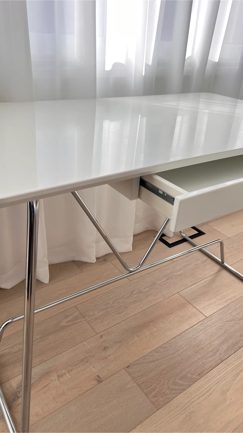 White Calligaris Desk with Drawer - photo 2