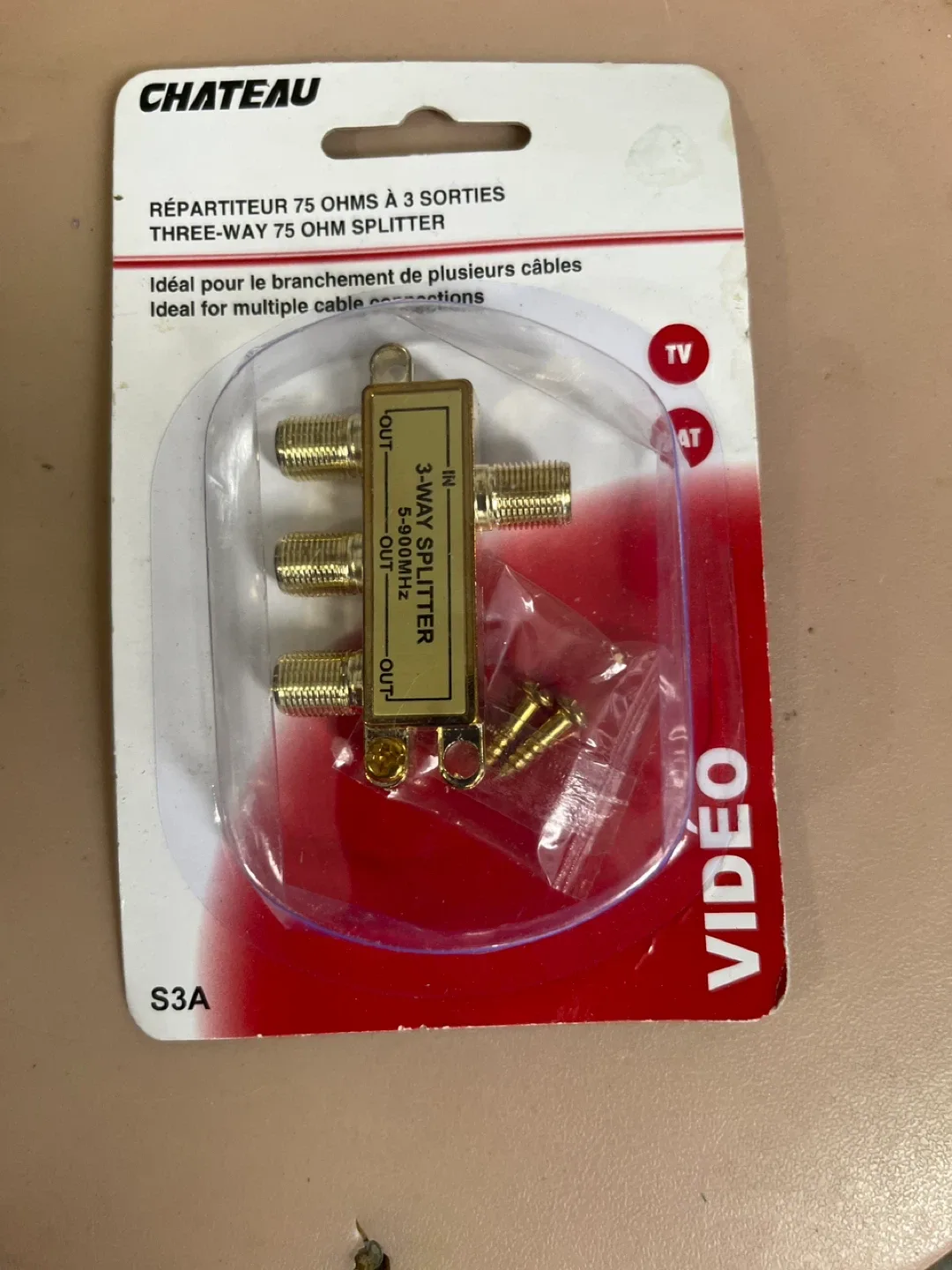 Chateau Three-Way 75 Ohm Splitter - New in Package