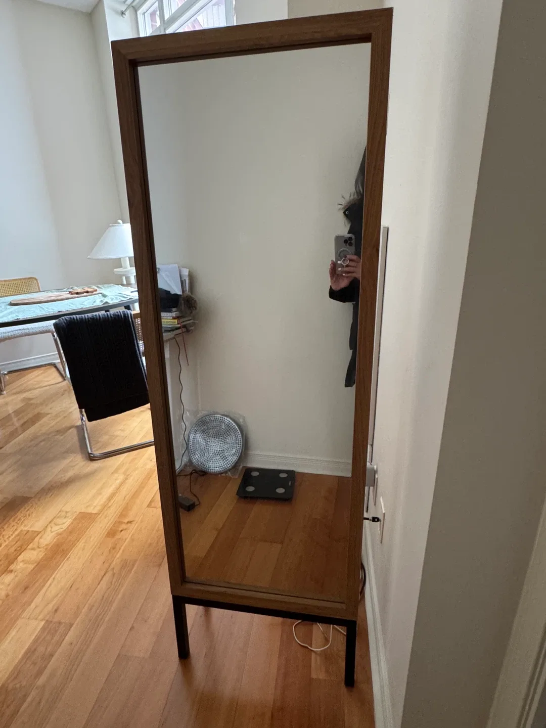 Standing Mirror with Wooden Frame