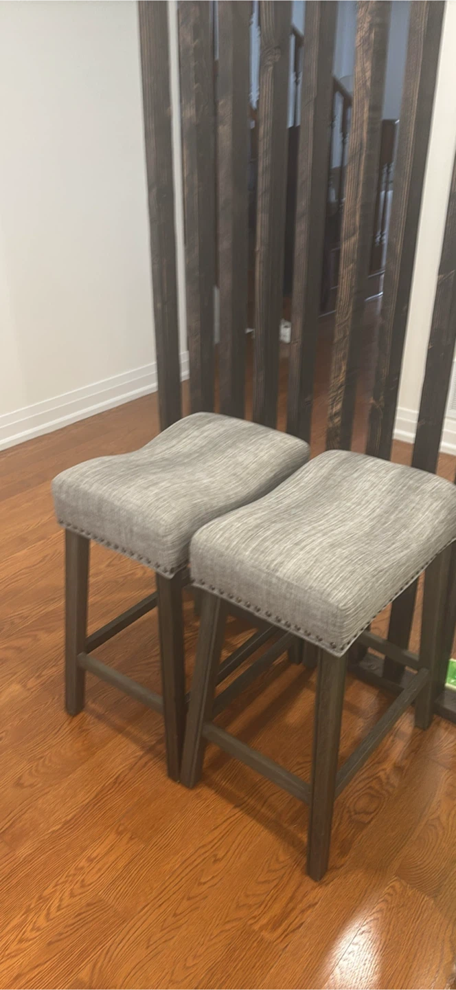 Set of 2 Grey Bar Stools 24” height