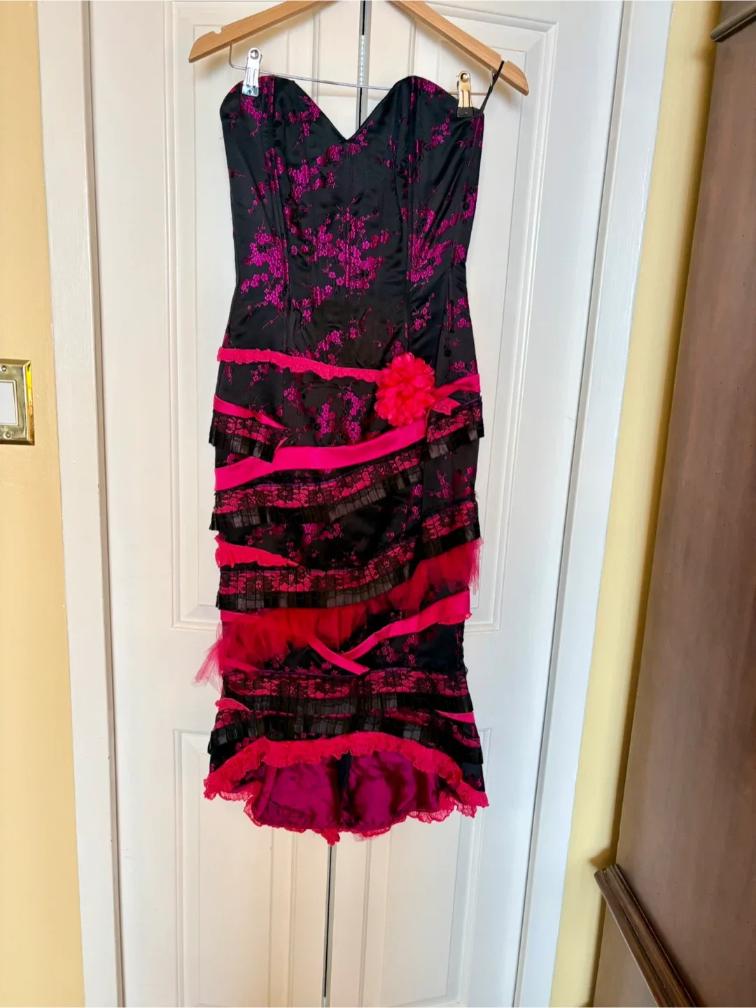 Black & Pink Corset Dress #clearout