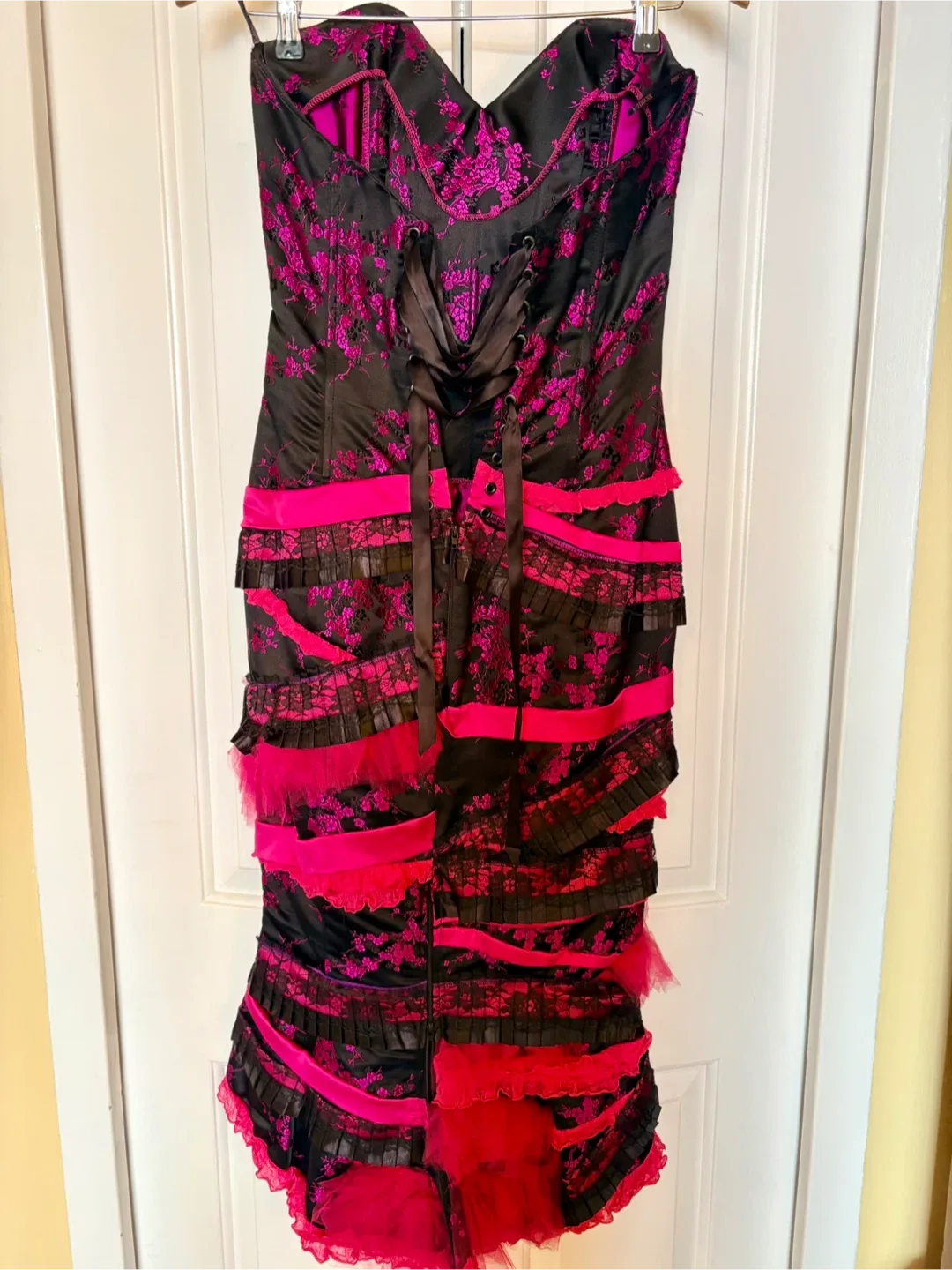 Black & Pink Corset Dress #clearout image indicator(3)