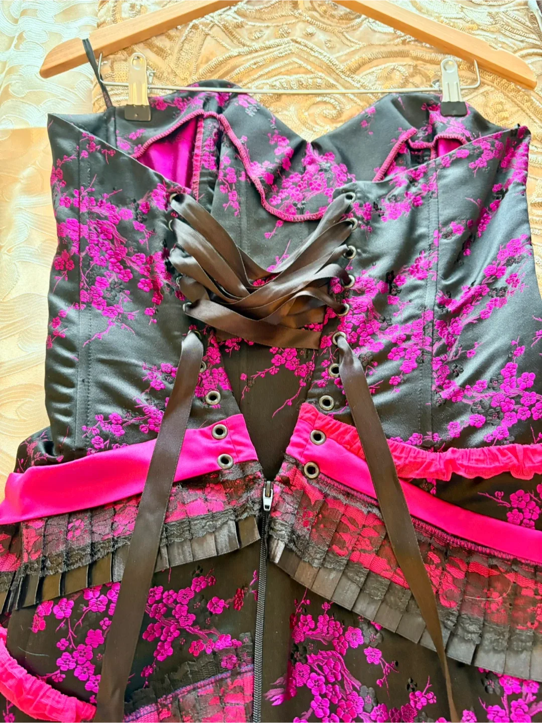 Black & Pink Corset Dress #clearout image indicator(4)