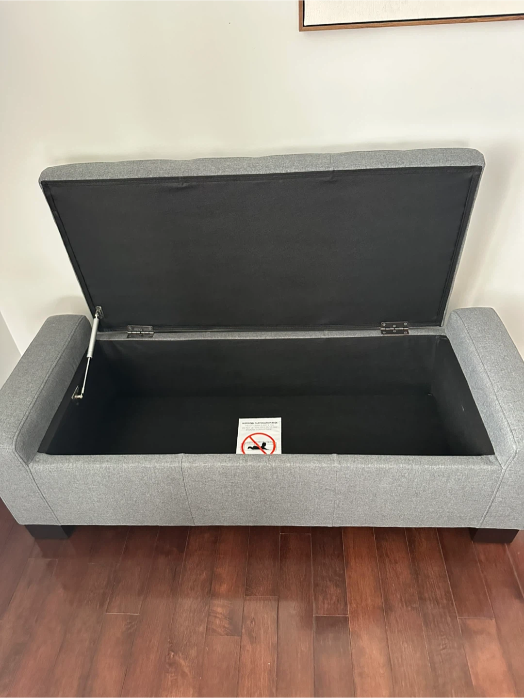 Grey Storage Ottoman Bench - photo 2