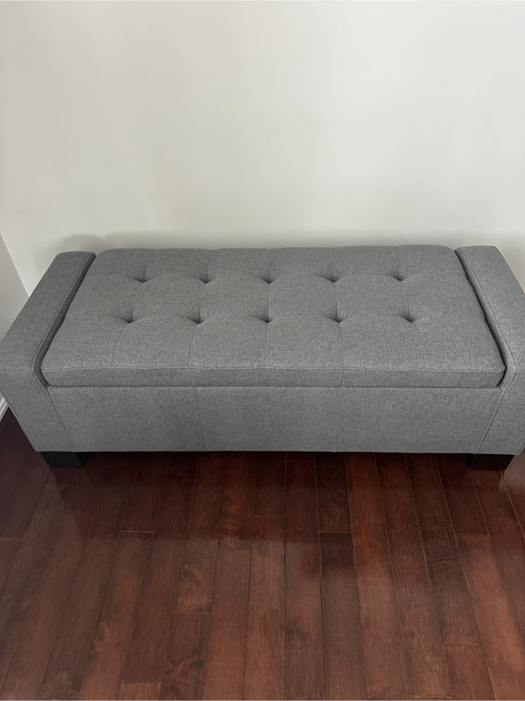 Grey Storage Ottoman Bench