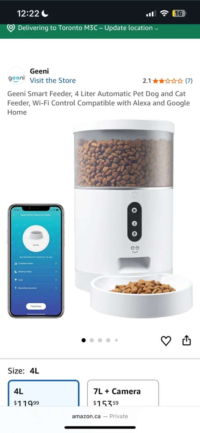 Geeni Smart Pet Feeder - Automatic Food Dispenser image indicator(6)