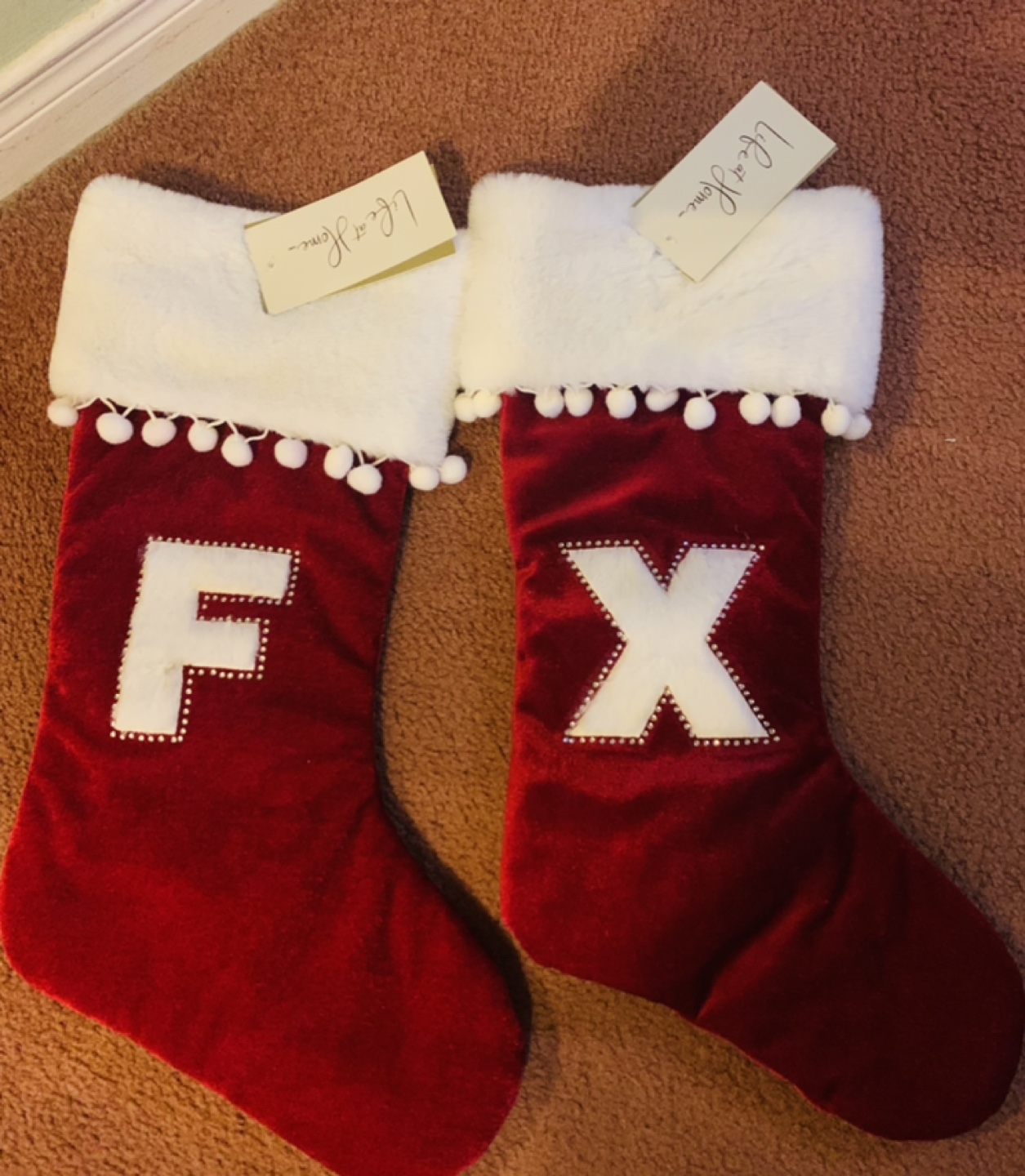 Christmas stocking pouches. New with tags.