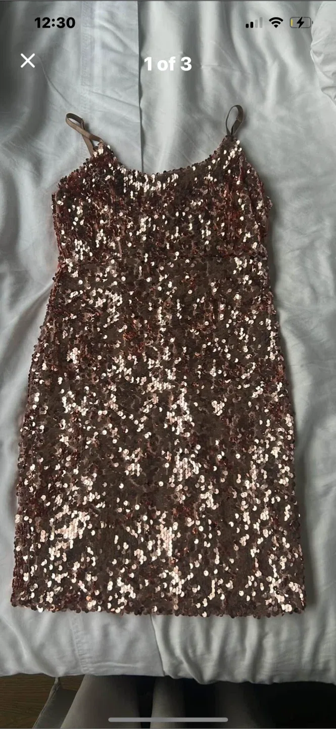 Sequin Mini Dress (HONEY)