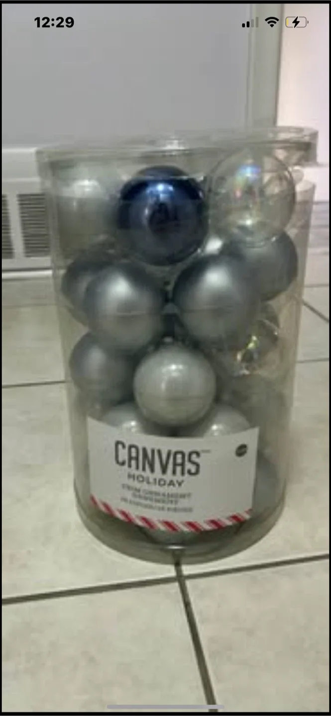 Canvas Holiday Trim Ornament, 25-piece Set