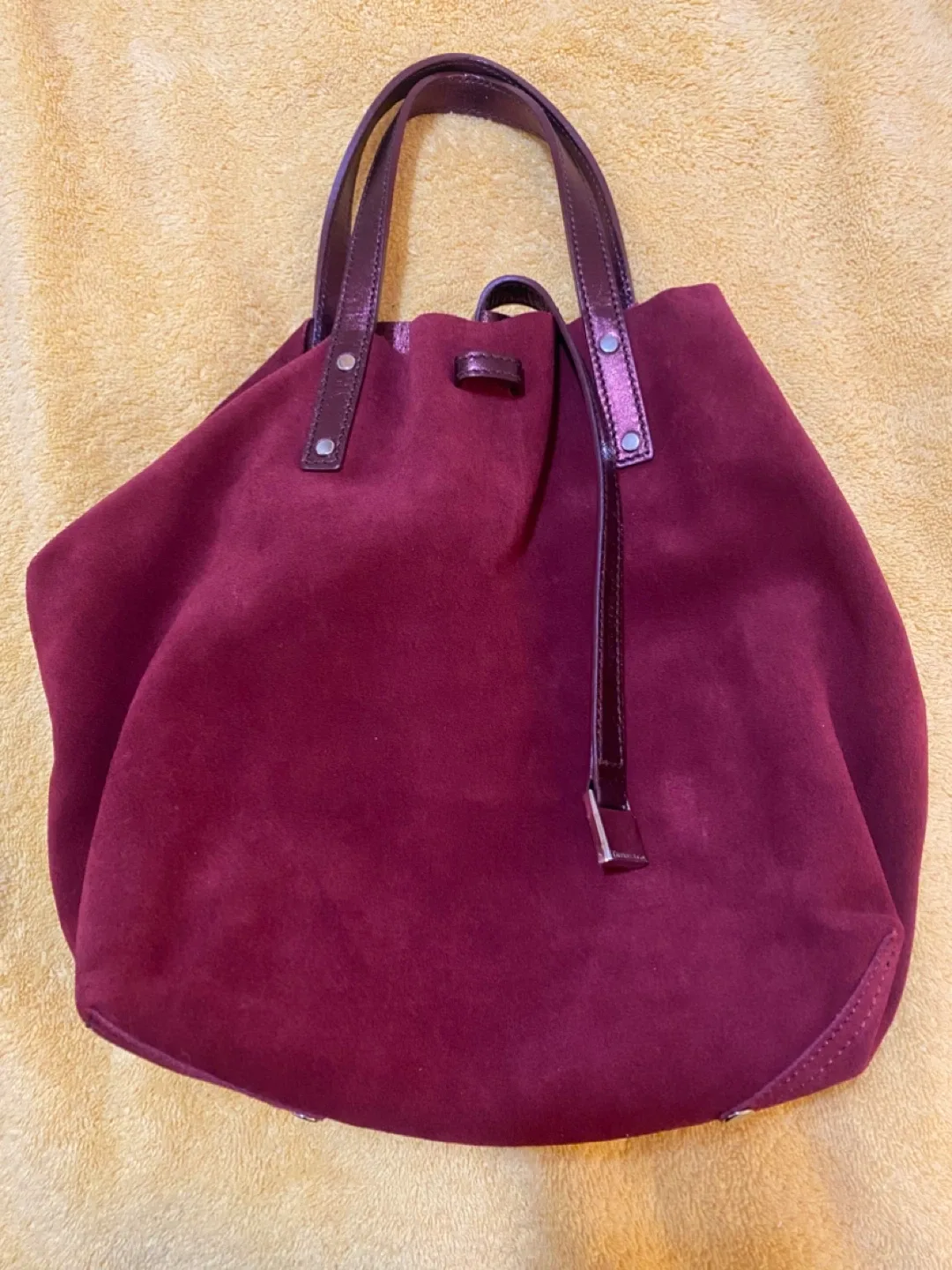 Tiffany & Co. Burgundy Suede Tote Bag with Pouch image indicator(4)