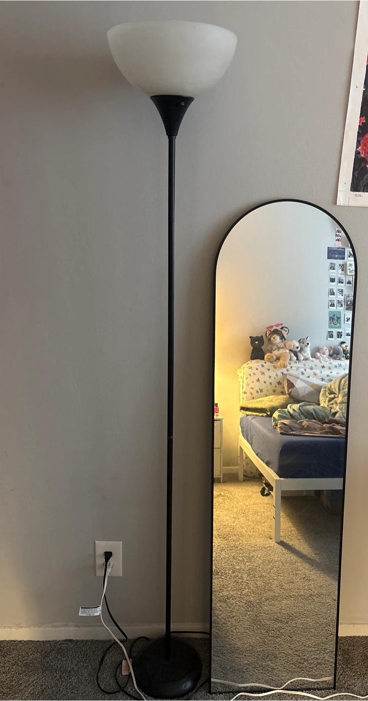 Black Floor Lamp & Full Length Mirror
