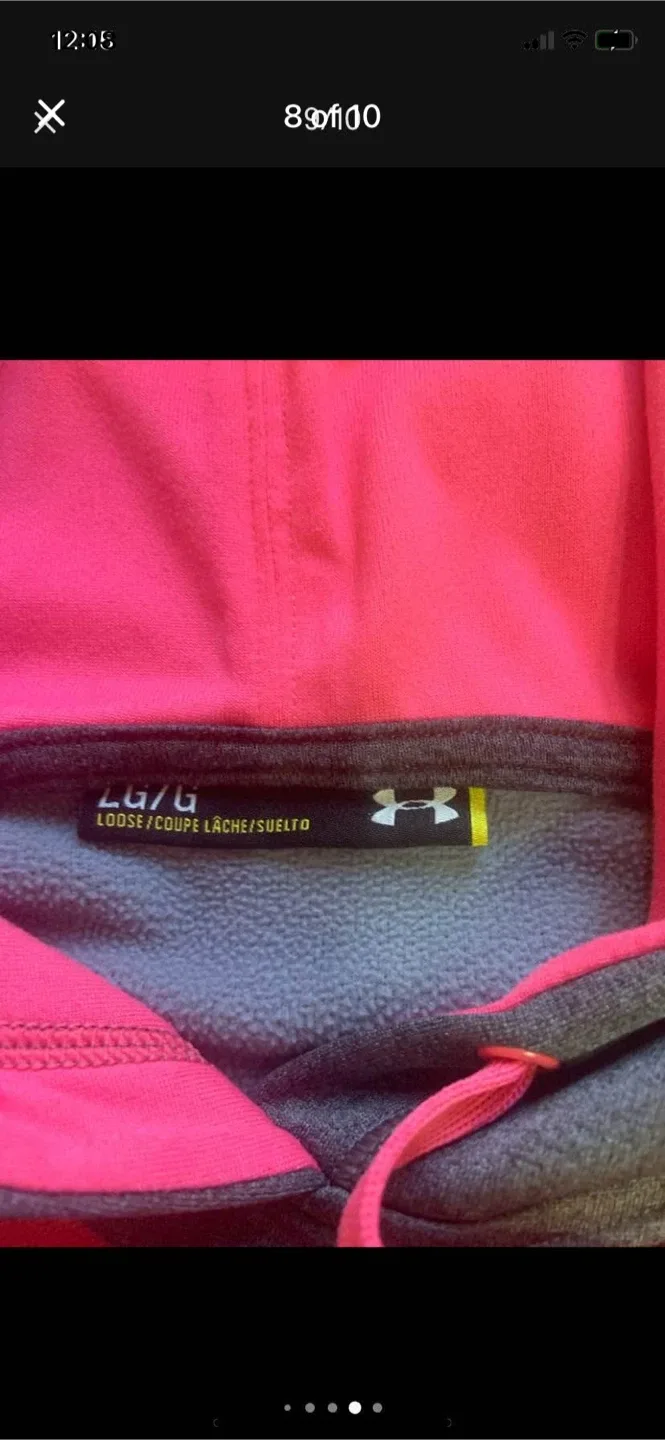 YOUTH Under Armour Hoodie - Grey & Pink image indicator(7)