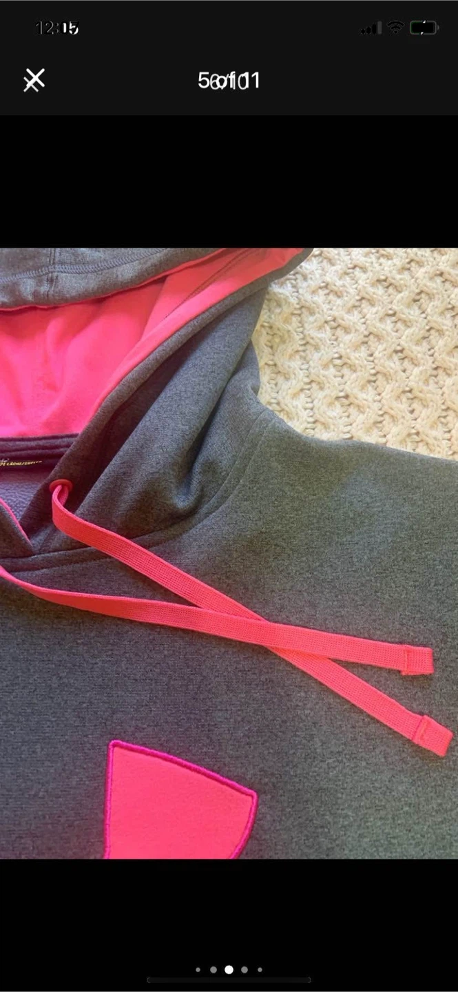 YOUTH Under Armour Hoodie - Grey & Pink - photo 4