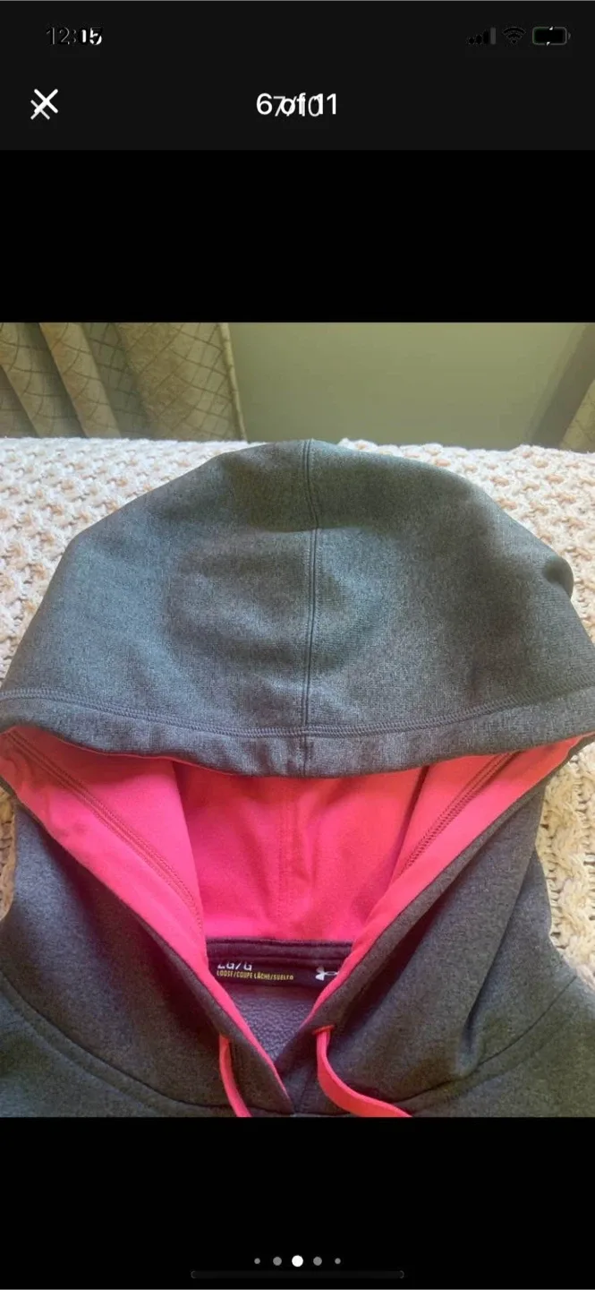 YOUTH Under Armour Hoodie - Grey & Pink image indicator(5)