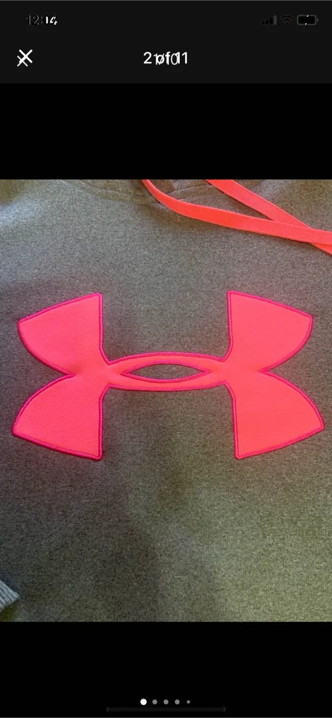 YOUTH Under Armour Hoodie - Grey & Pink