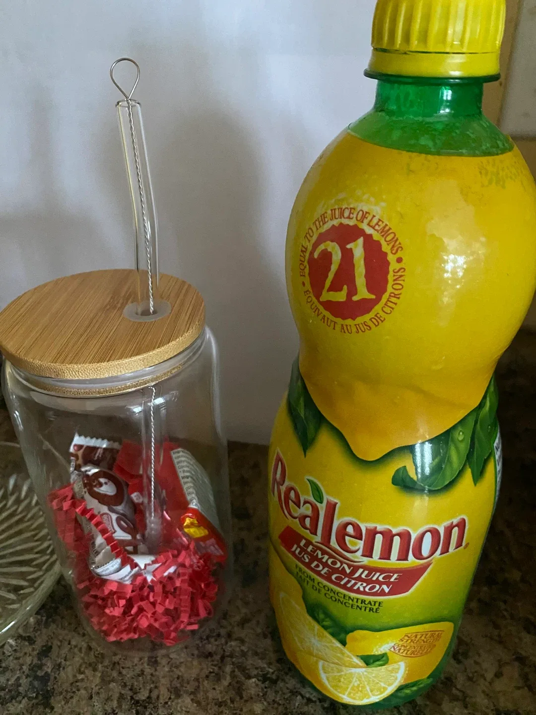 Glass bowl and cup with straw - brand new # Cleanout image indicator(4)