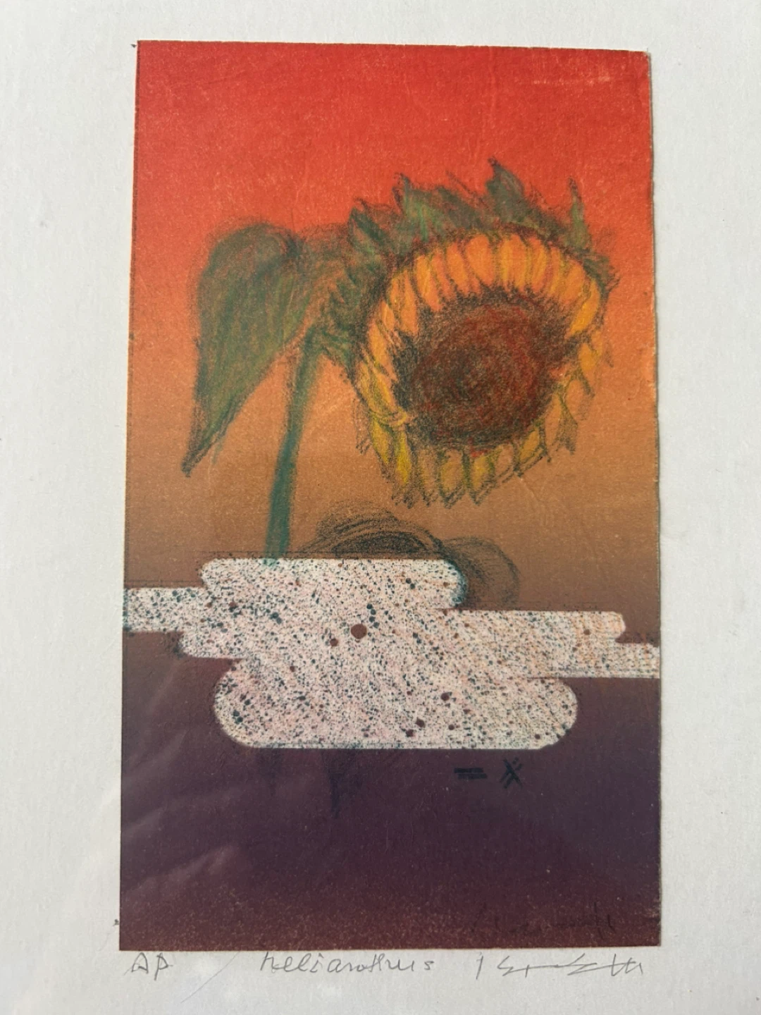 Sunflower Etching Print - photo 2