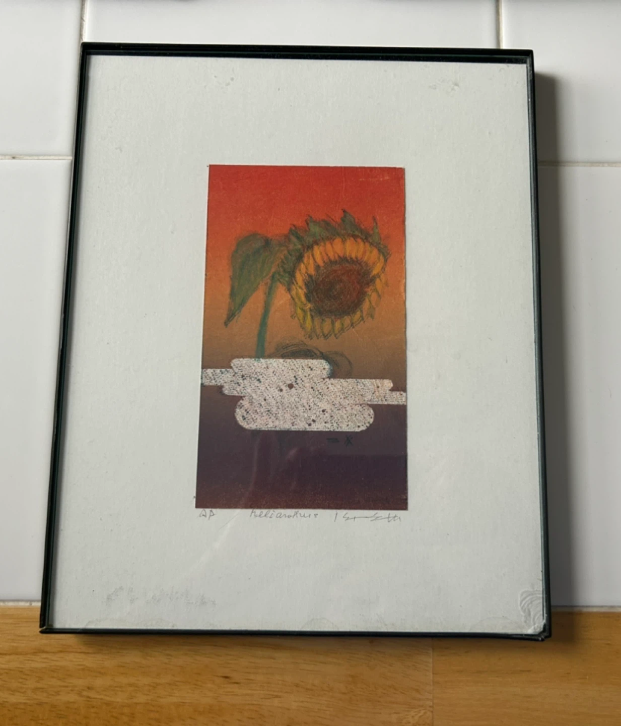 Sunflower Etching Print