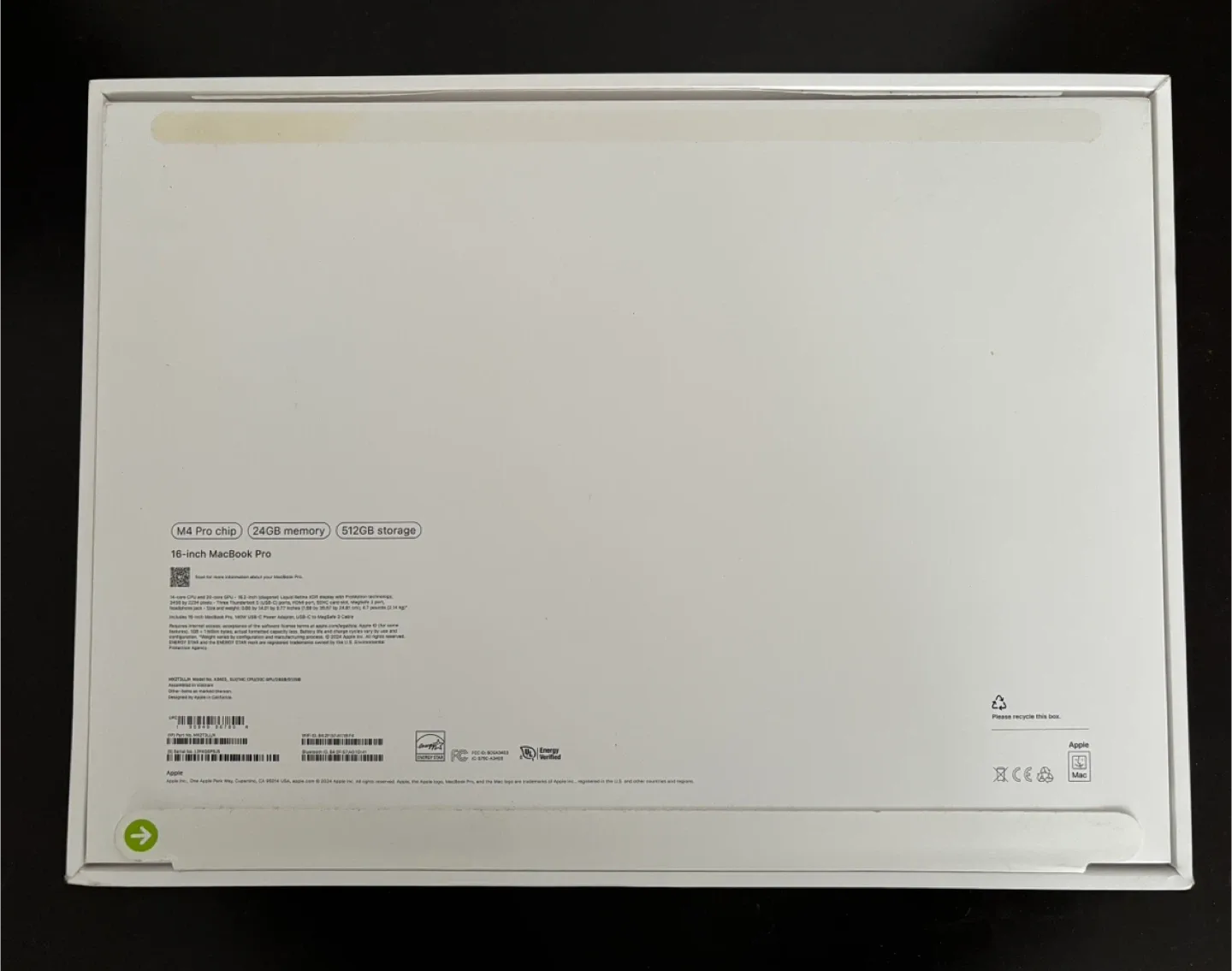 Empty Box for 16-inches MacBook Pro M4 image indicator(4)