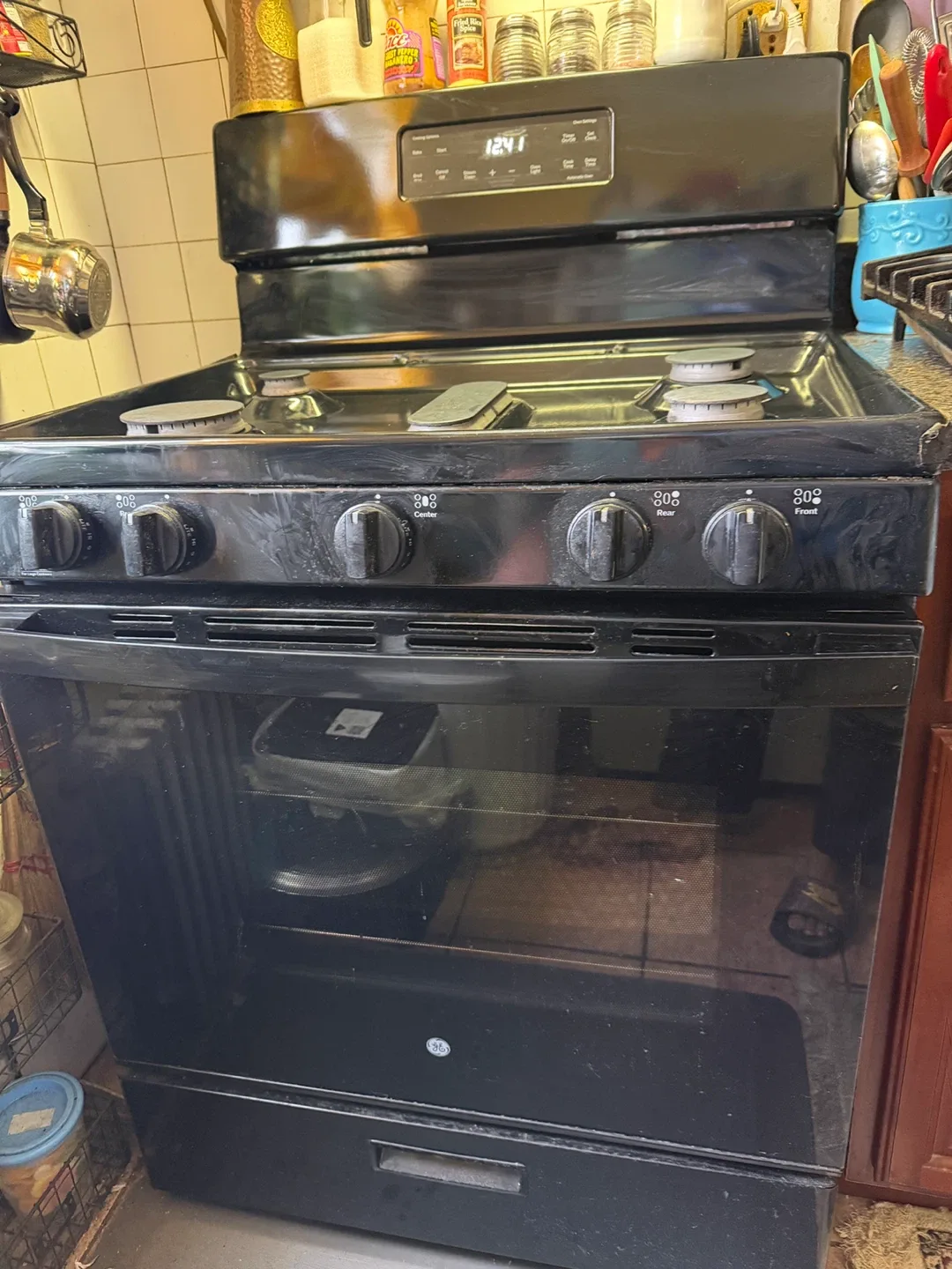 GE Black Gas Range