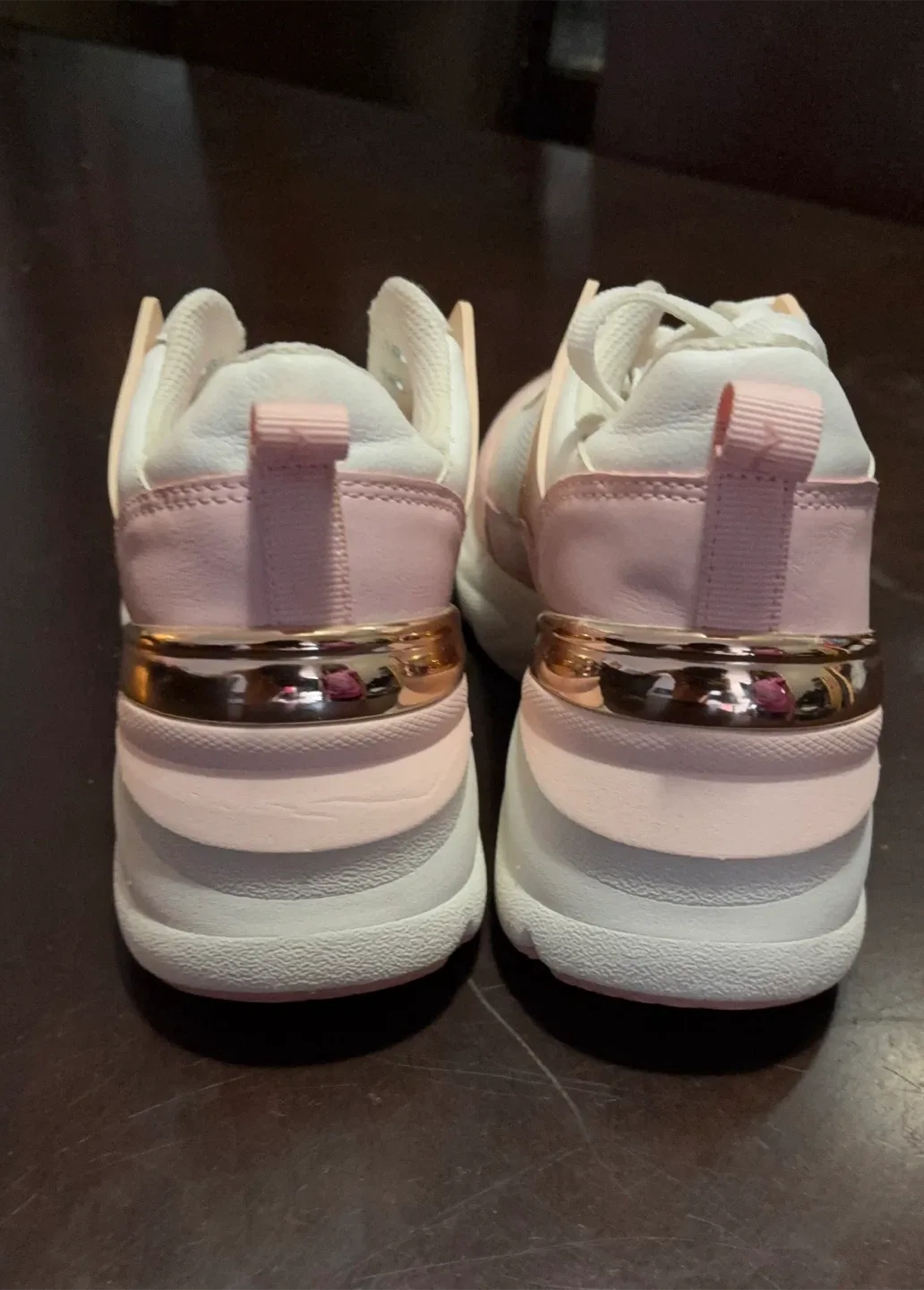 Pink & White Fashion Sneakers #Cleanout image indicator(2)