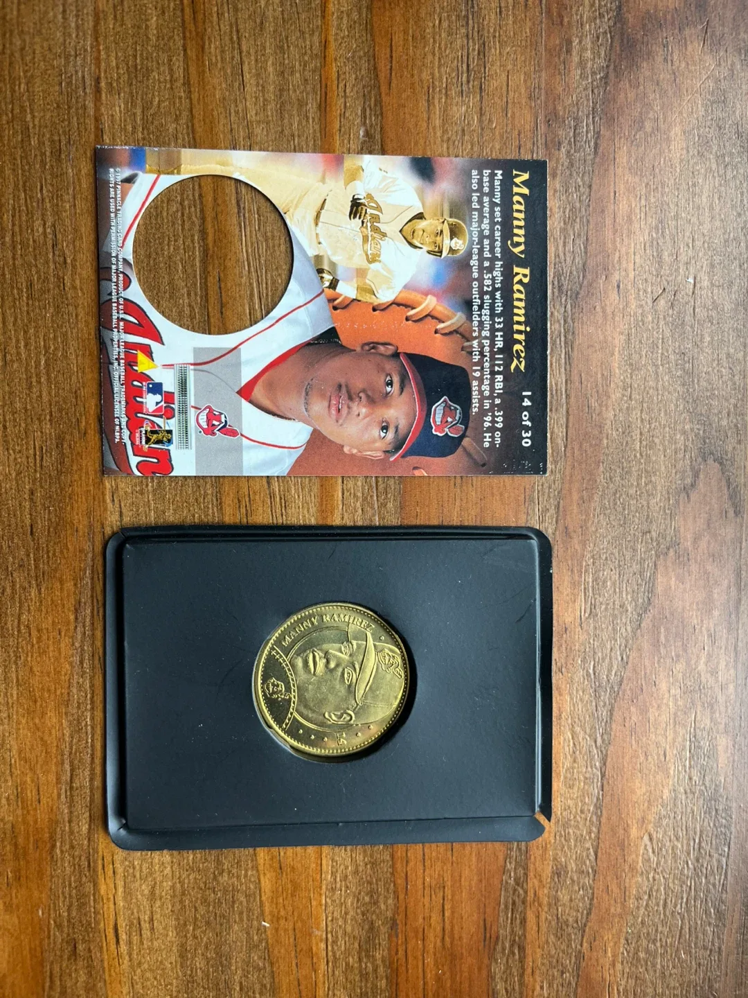 1997 Pinnacle Mint Collection with Bronze Coin Manny Ramirez image indicator(2)