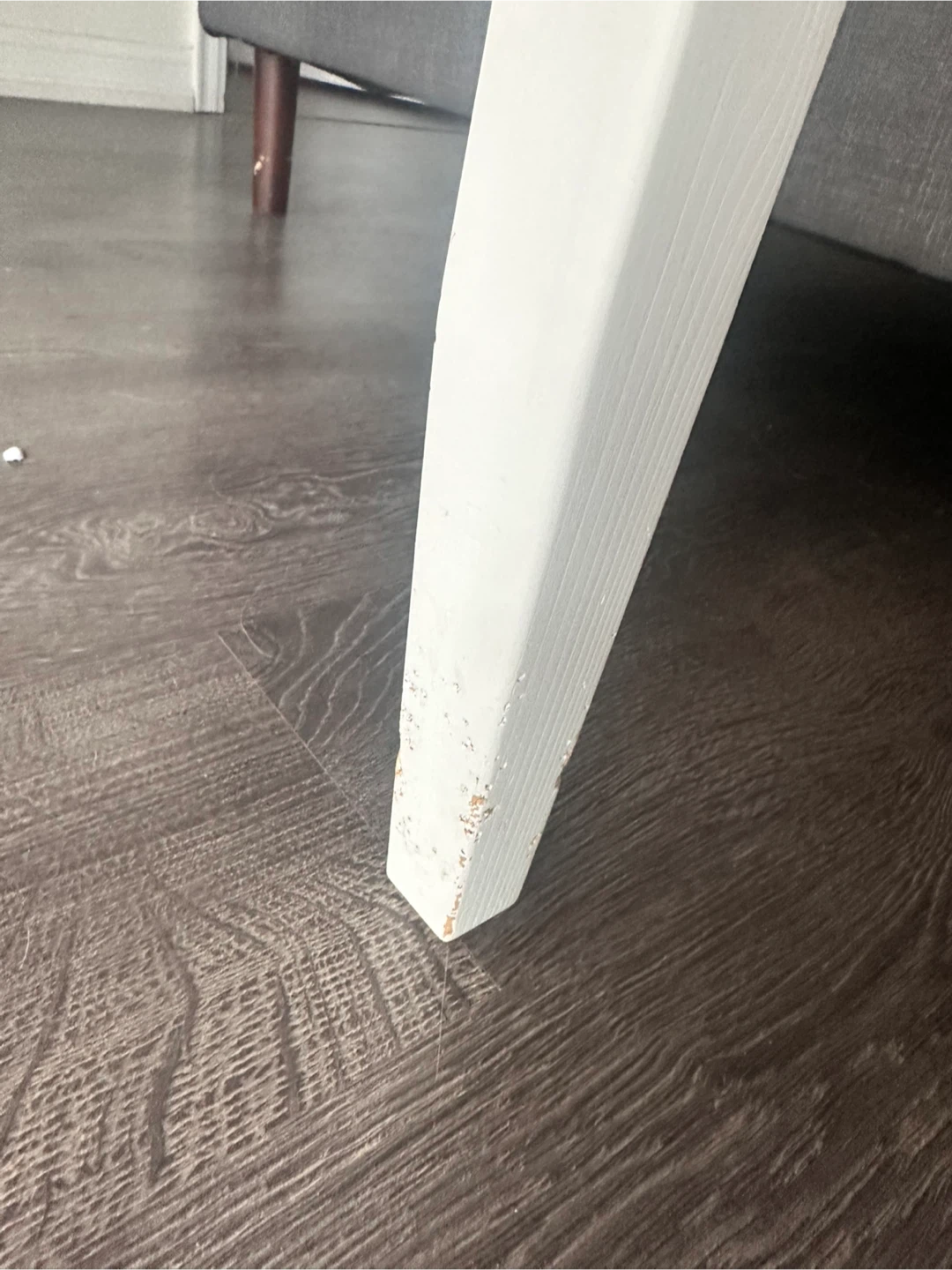 Wood dining table with white legs - photo 4