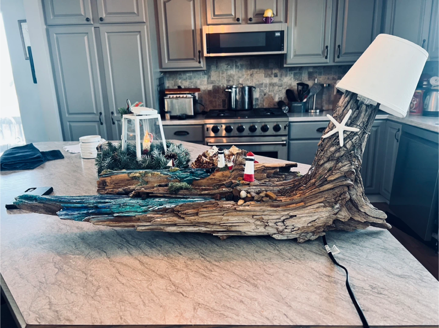 Driftwood lamp art