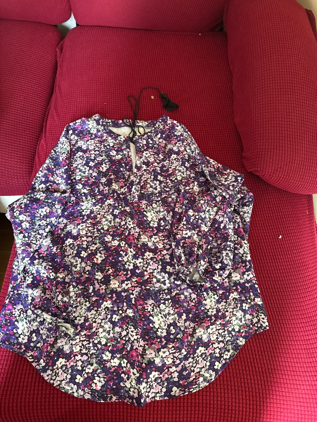Floral Print Blouse - Purple