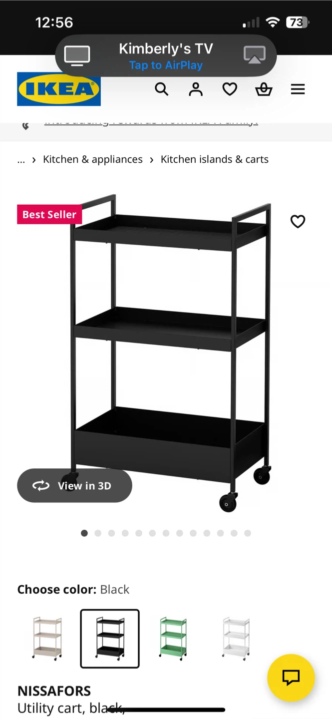 IKEA NISSAFORS Utility Cart - Black