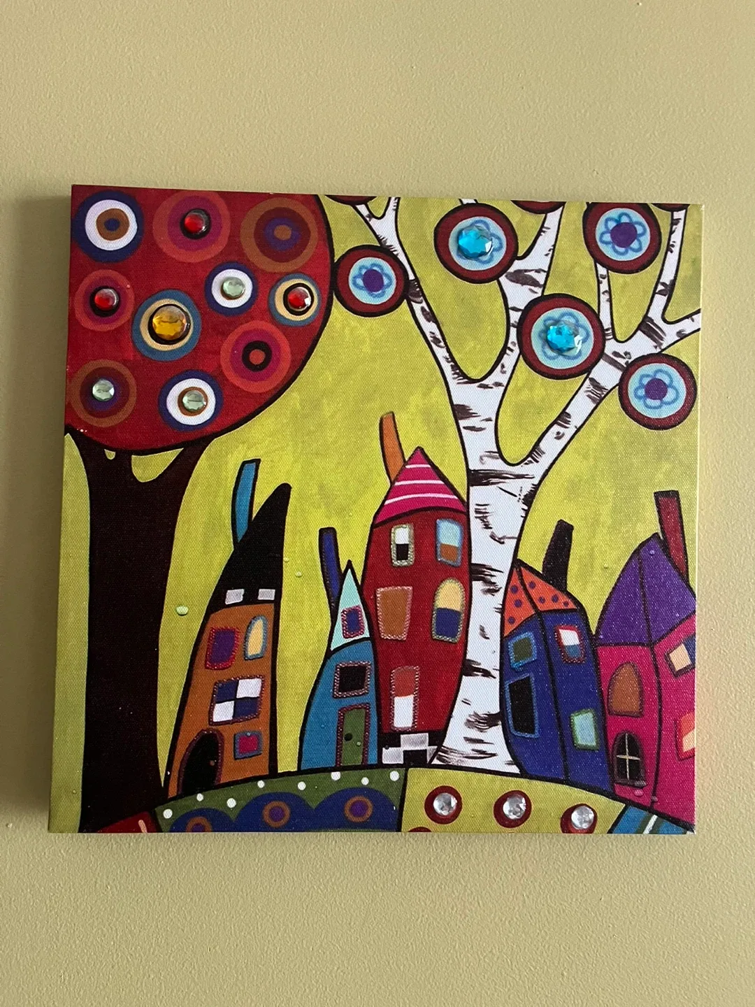 Colorful Village Scene Canvas Art #Cleanout