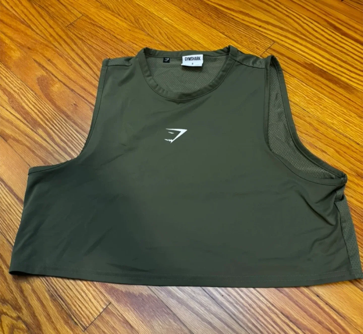 Gymshark Olive Green Cropped Tank - Size S