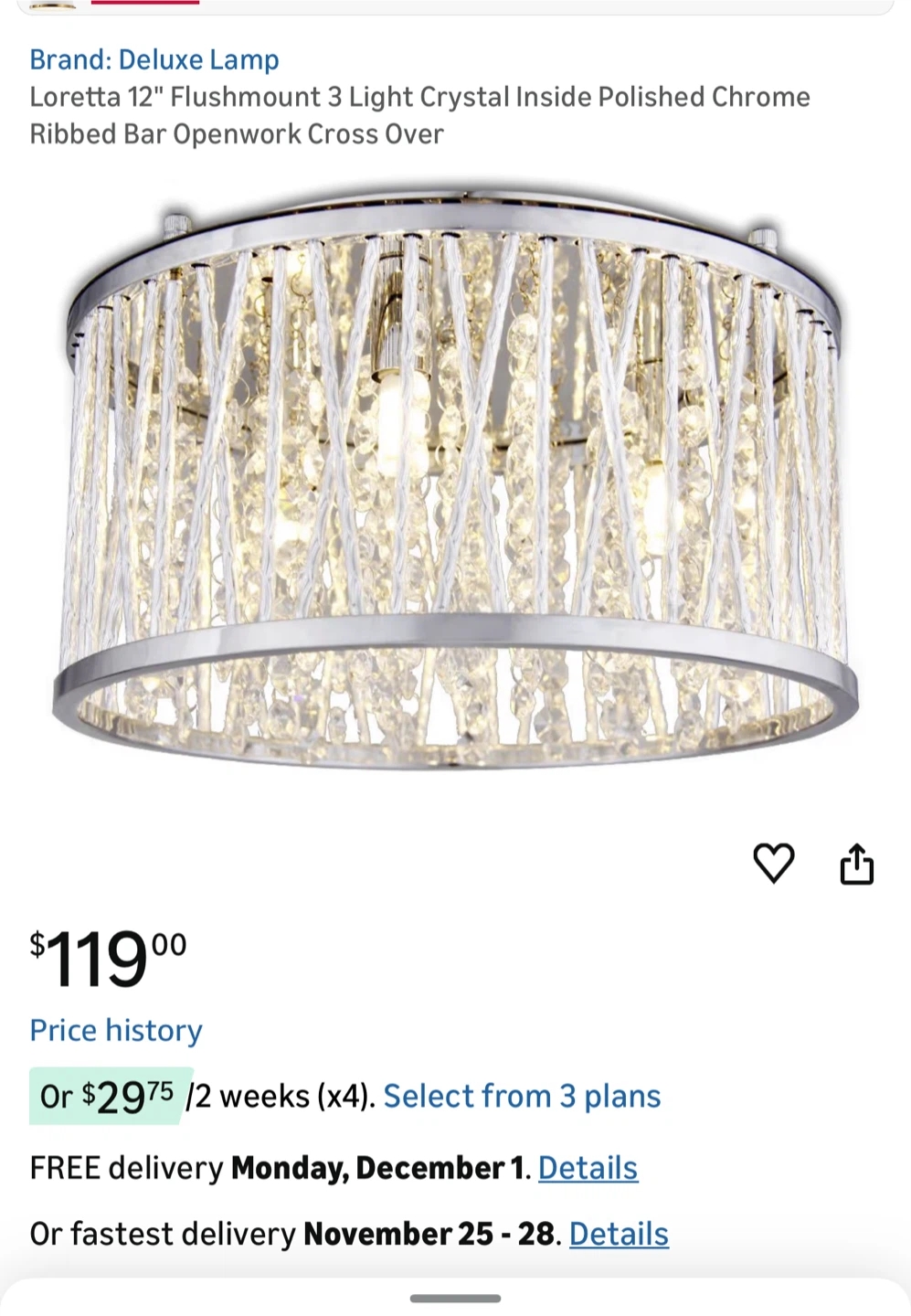 Deluxe Lamp Loretta 12" Flushmount Light - photo 2