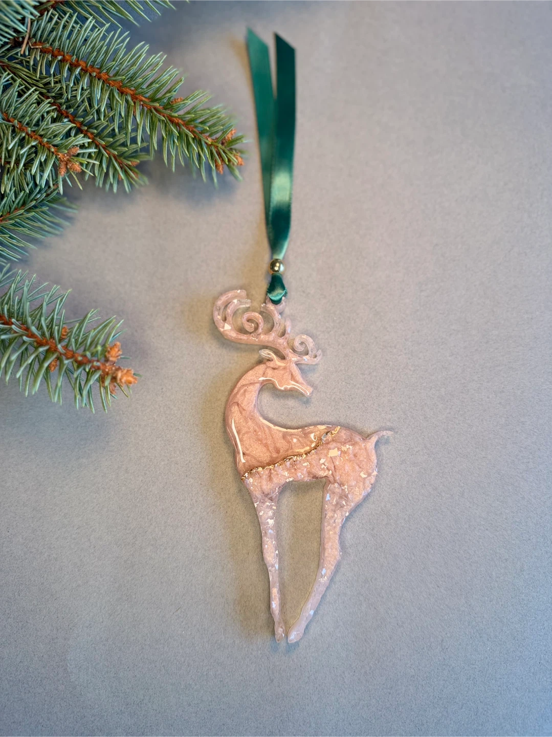 Christmas Tree Decorations | Epoxy Resin | Set of 5 Ornaments - photo 3