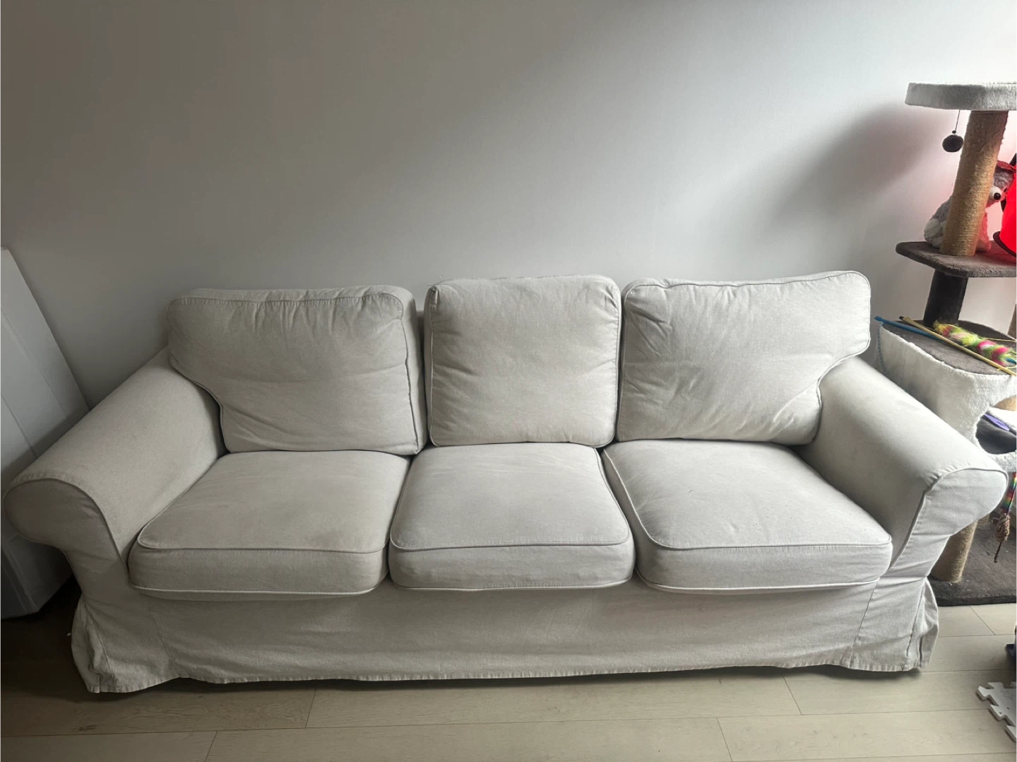 Comfortable White Three-Seat Sofa from IKEA - photo 2