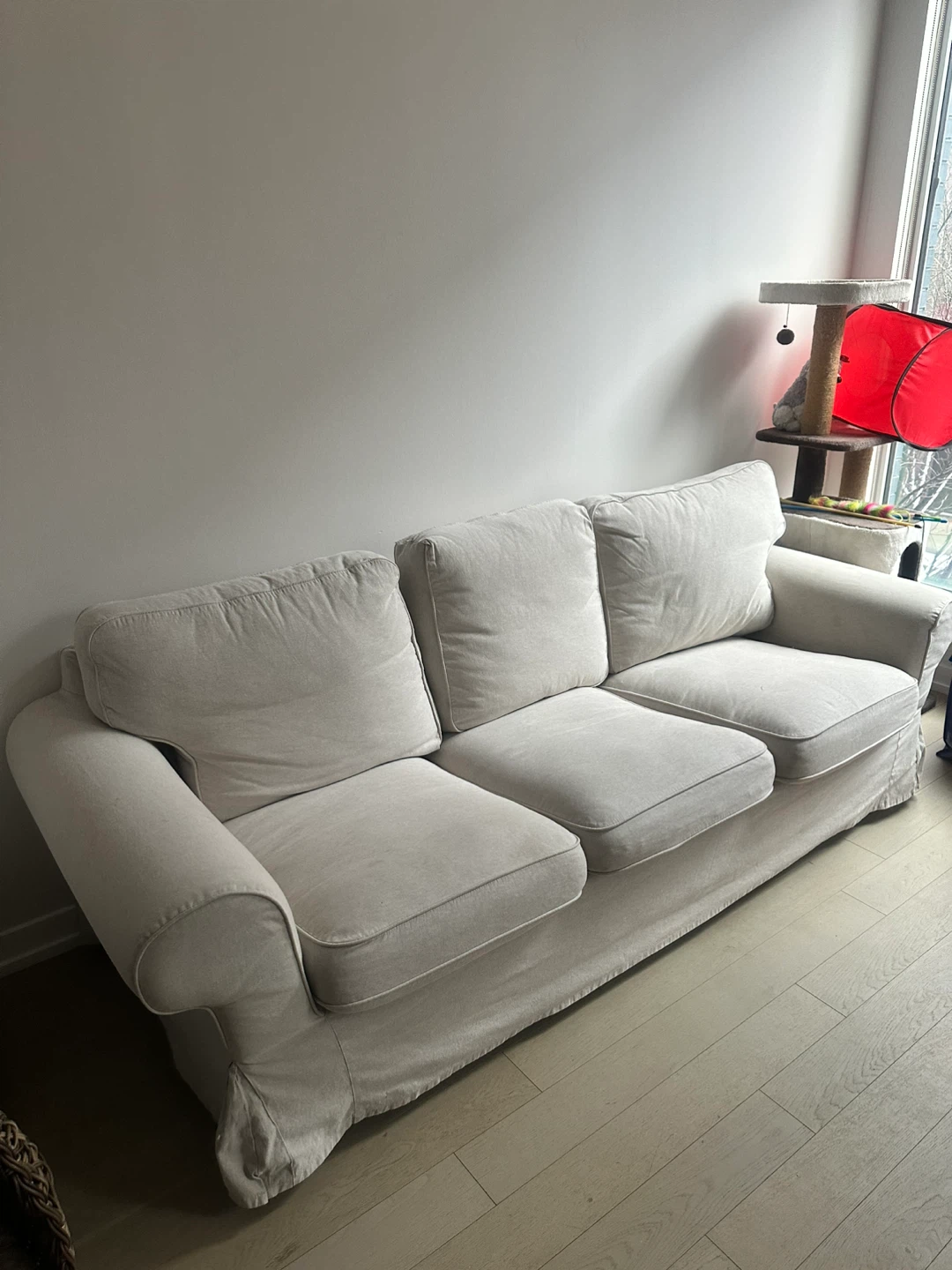 Comfortable White Three-Seat Sofa from IKEA - photo 3