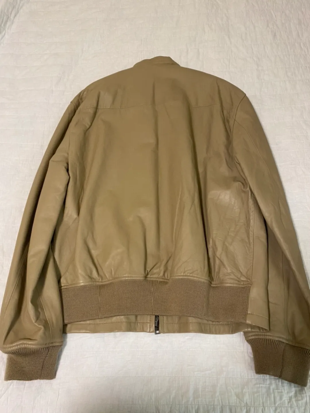 Guess Jeans Leather Bomber Jacket - Beige image indicator(3)