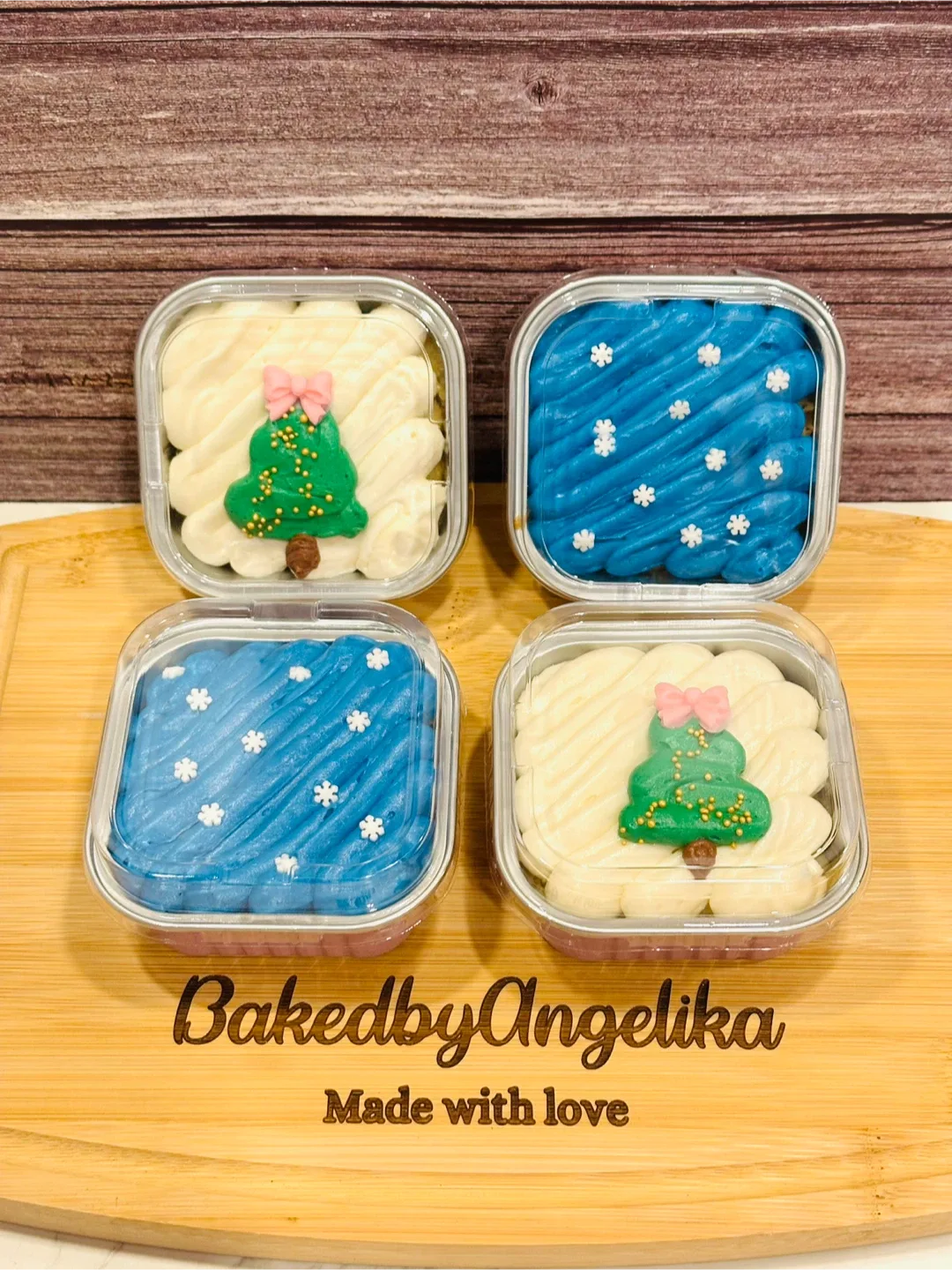 Mini vanilla cake with sprinkles and vanilla frosting